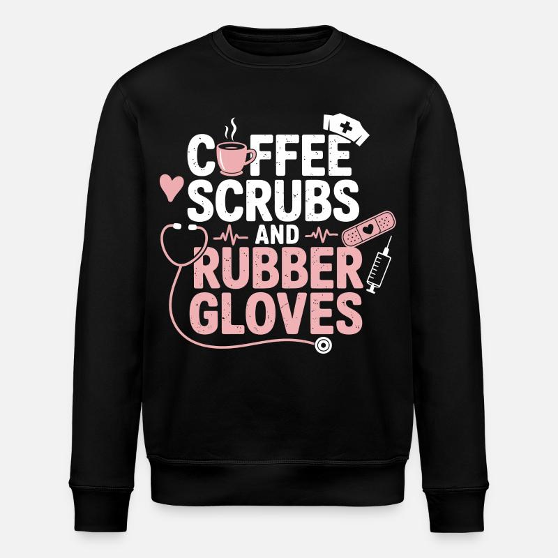Coffee scrubs and rubber gloves - Stanley/Stella ROLLER Unisex Organic Sweatshirt - black