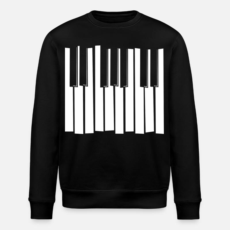 Motif de bandes de clavier piano - Sweat bio ROLLER Stanley/Stella Unisexe - noir