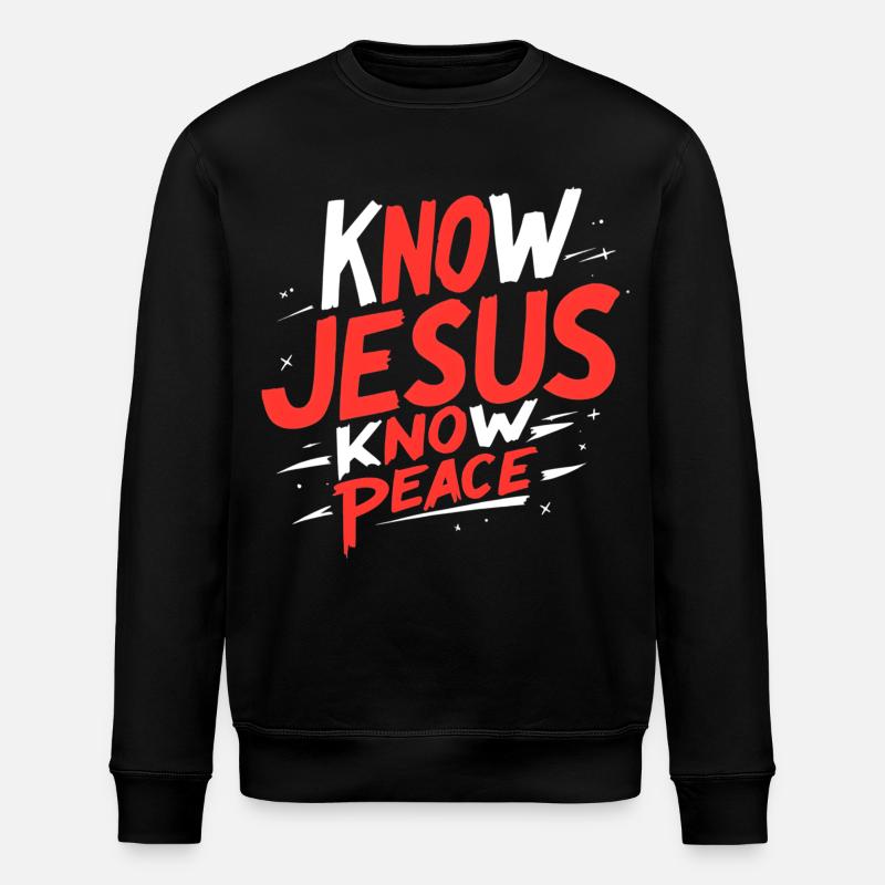 Know Jesus, know peace - Stanley/Stella ROLLER Unisex Organic Sweatshirt - black