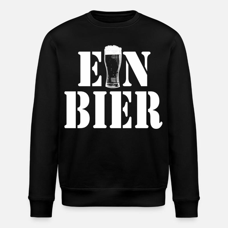Ein Bier Glas-Logo Typografie - Stanley/Stella Unisex Bio-Sweatshirt ROLLER - Schwarz