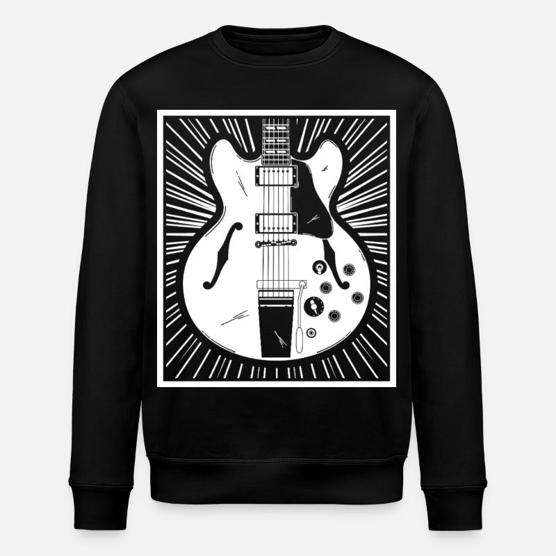 Retro-Gitarren-Silhouetten-Poster - Stanley/Stella Unisex Bio-Sweatshirt ROLLER - Schwarz