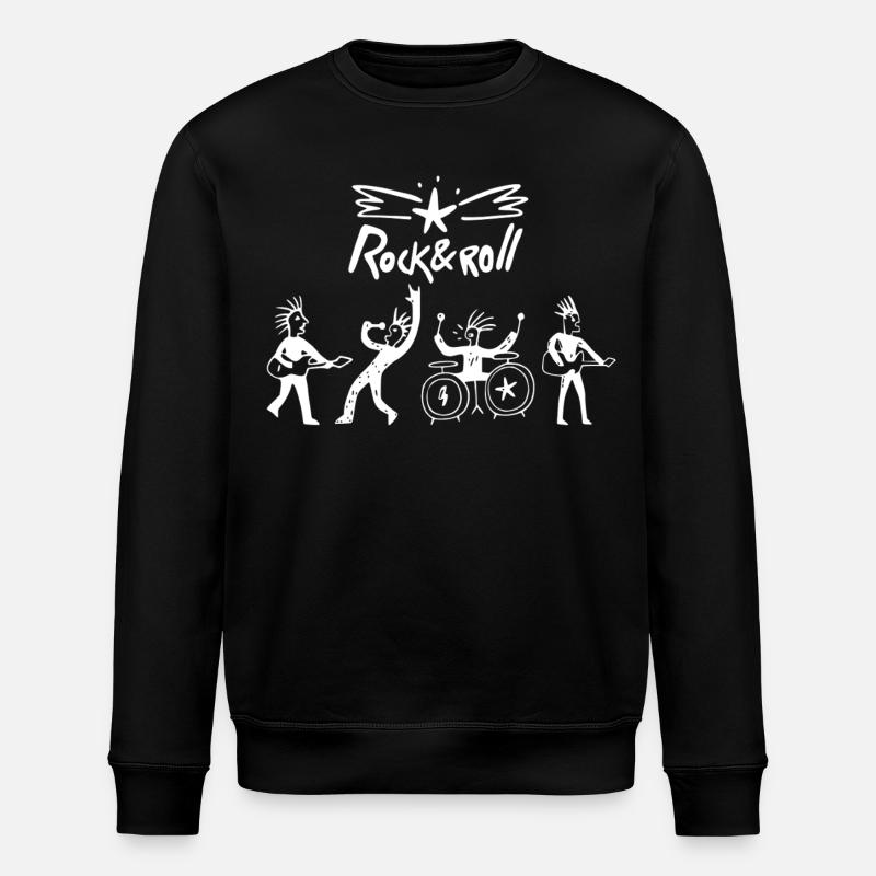 Rock & Roll Band Sketch - Stanley/Stella ROLLER Unisex Organic Sweatshirt - black