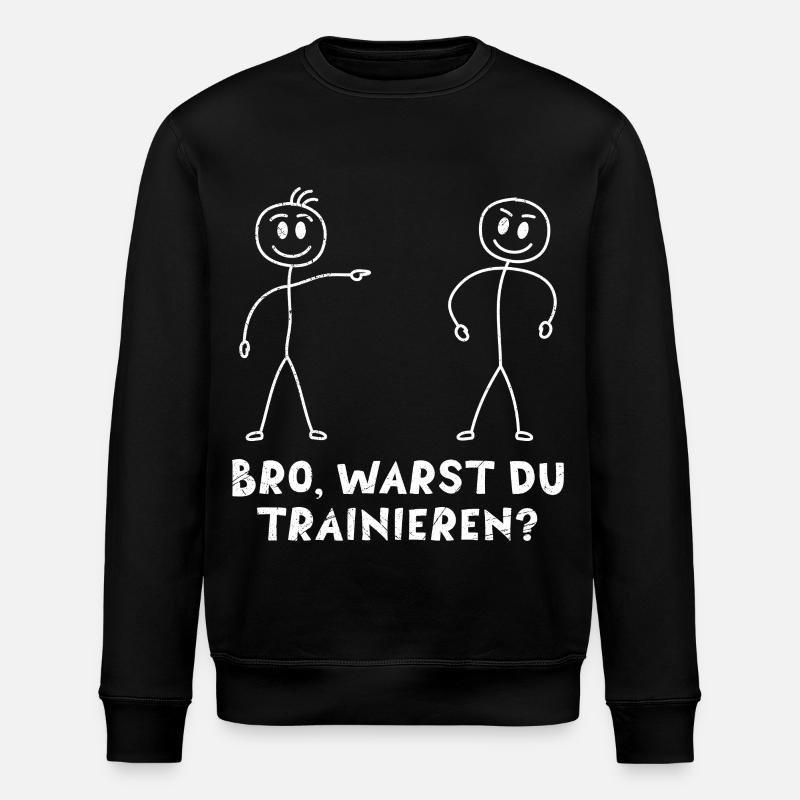Strichmännchen HAST DU TRAINIERT Lustiges - Stanley/Stella Unisex Bio-Sweatshirt ROLLER - Schwarz