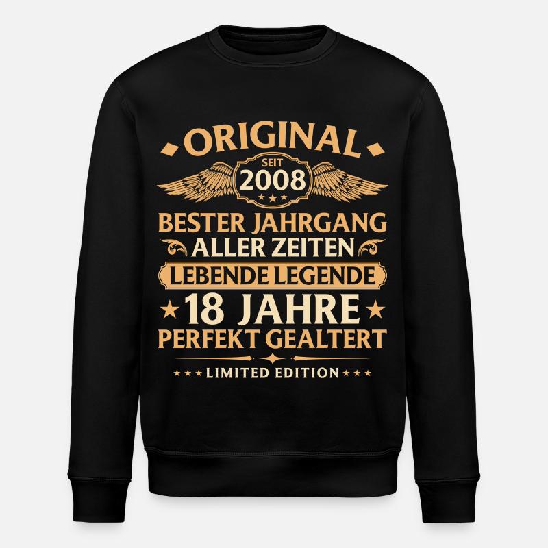Anniversaire 2008 - 18 ans - Sweat bio ROLLER Stanley/Stella Unisexe - noir