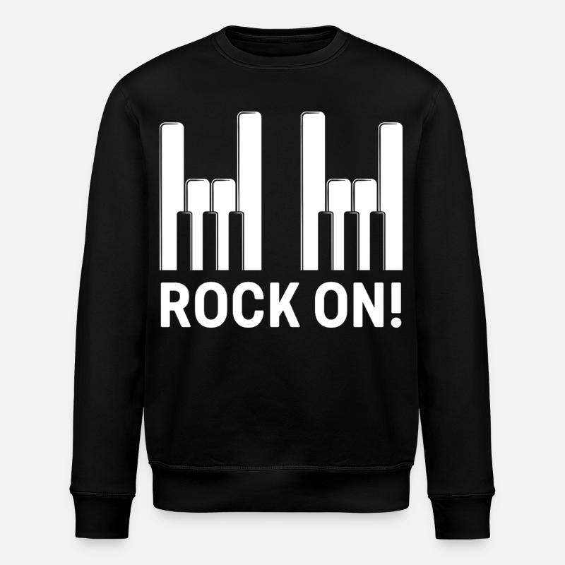 Rock auf Klaviertasten - Stanley/Stella Unisex Bio-Sweatshirt ROLLER - Schwarz