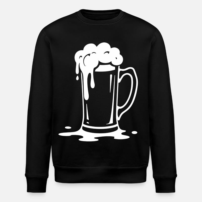 Overflowing Beer Mug Foam Party - Stanley/Stella ROLLER Unisex Organic Sweatshirt - black