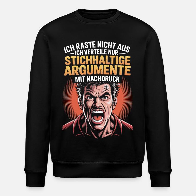 Valid arguments comic man - Stanley/Stella ROLLER Unisex Organic Sweatshirt - black