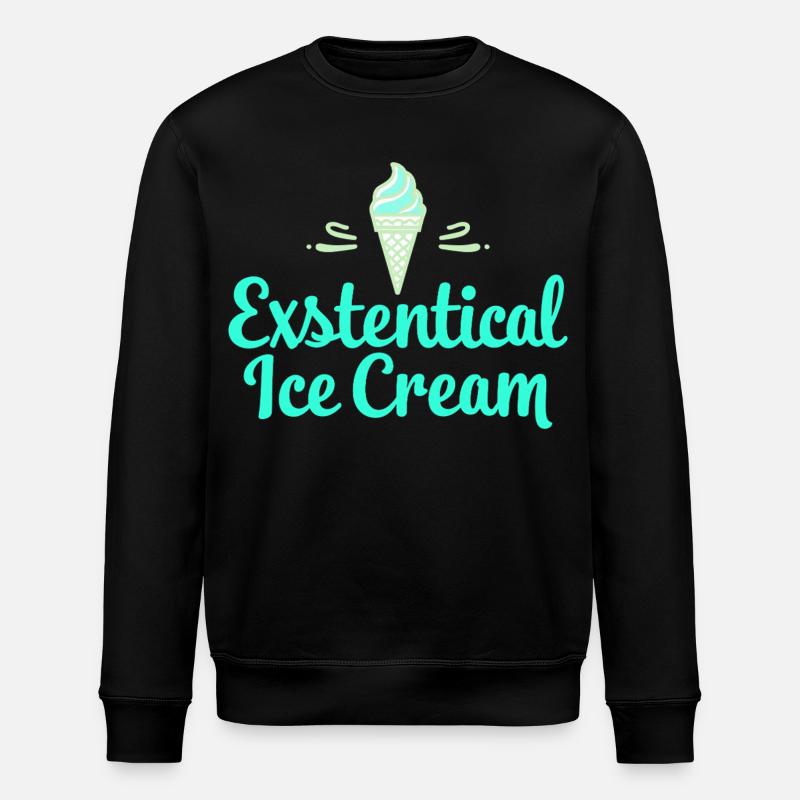 Existenzielle Eiscreme Lustiger Spruch Eis Waffel - Stanley/Stella Unisex Bio-Sweatshirt ROLLER - Schwarz
