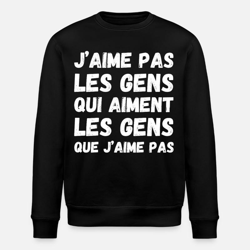 Leute, die ich nicht mag - Stanley/Stella Unisex Bio-Sweatshirt ROLLER - Schwarz