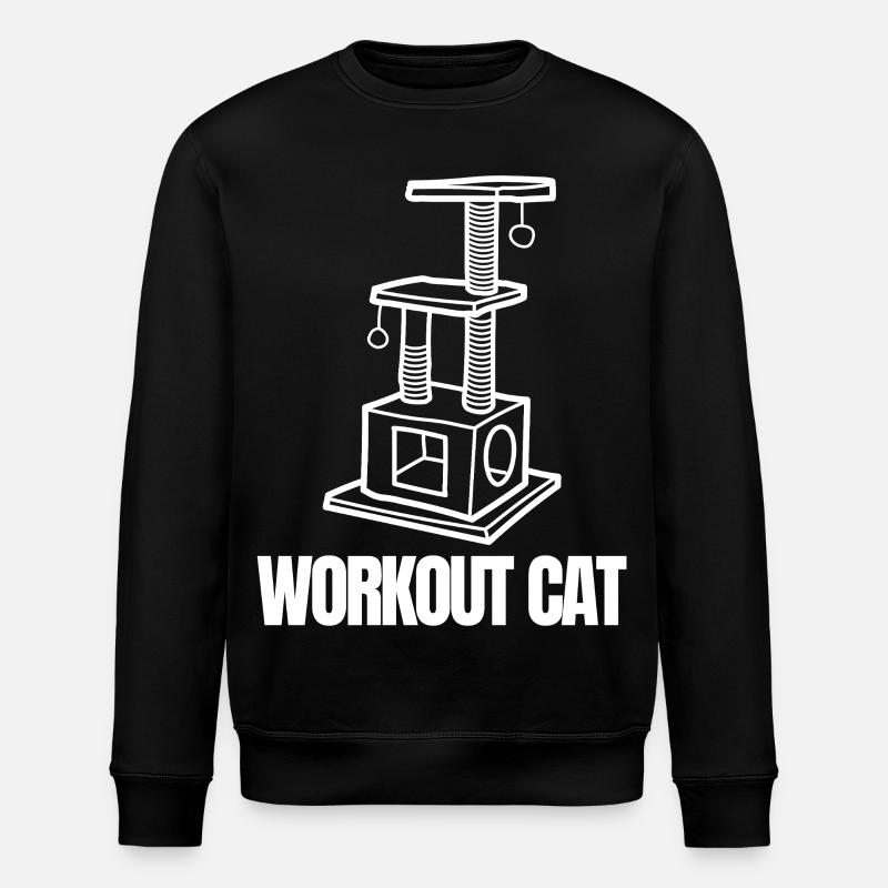 Workout-Katzenemblem - Stanley/Stella Unisex Bio-Sweatshirt ROLLER - Schwarz