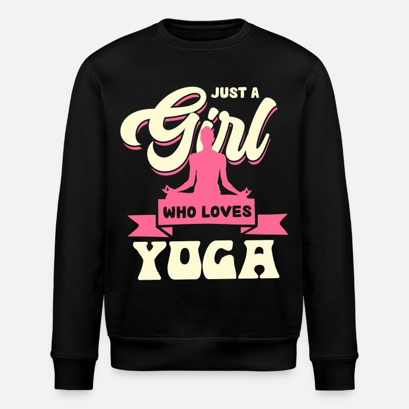 Mädchen mit Yoga-Leidenschaft - Stanley/Stella Unisex Bio-Sweatshirt ROLLER - Schwarz