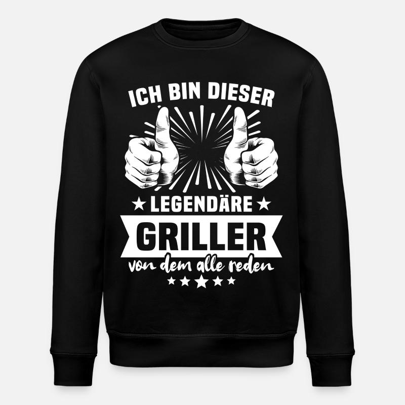 Légende du Griller - Sweat bio ROLLER Stanley/Stella Unisexe - noir