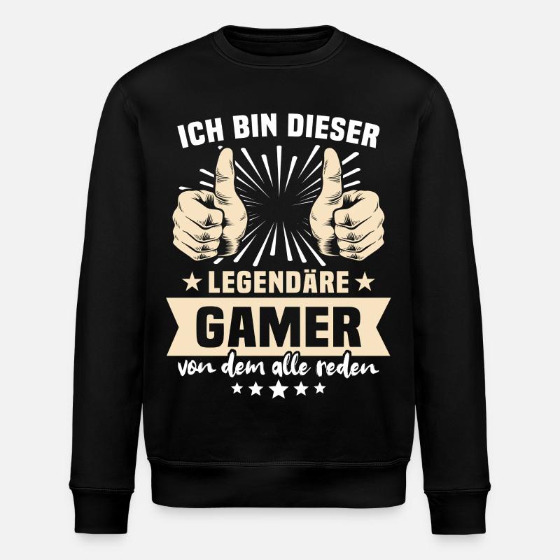 Gamer Sprüche - Stanley/Stella Unisex Bio-Sweatshirt ROLLER - Schwarz