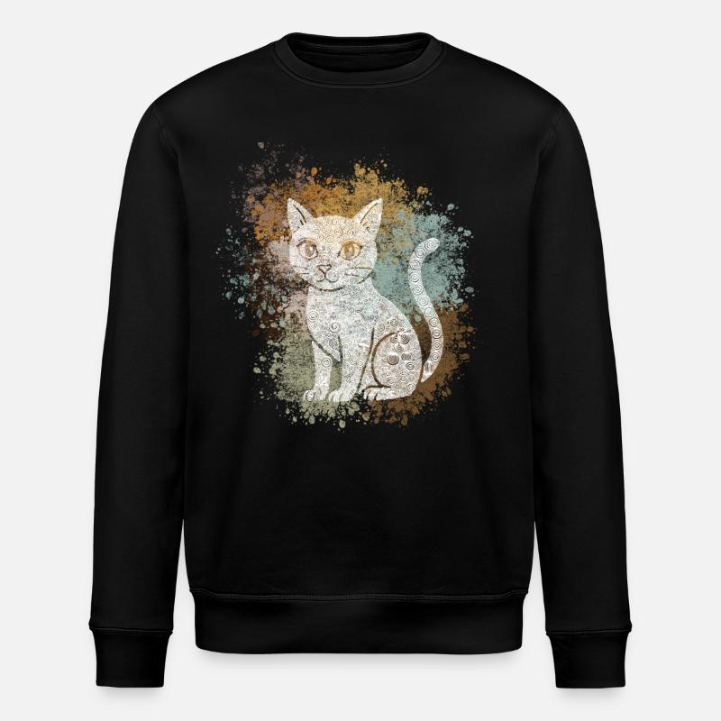 Chat Zentangle - Sweat bio ROLLER Stanley/Stella Unisexe - noir