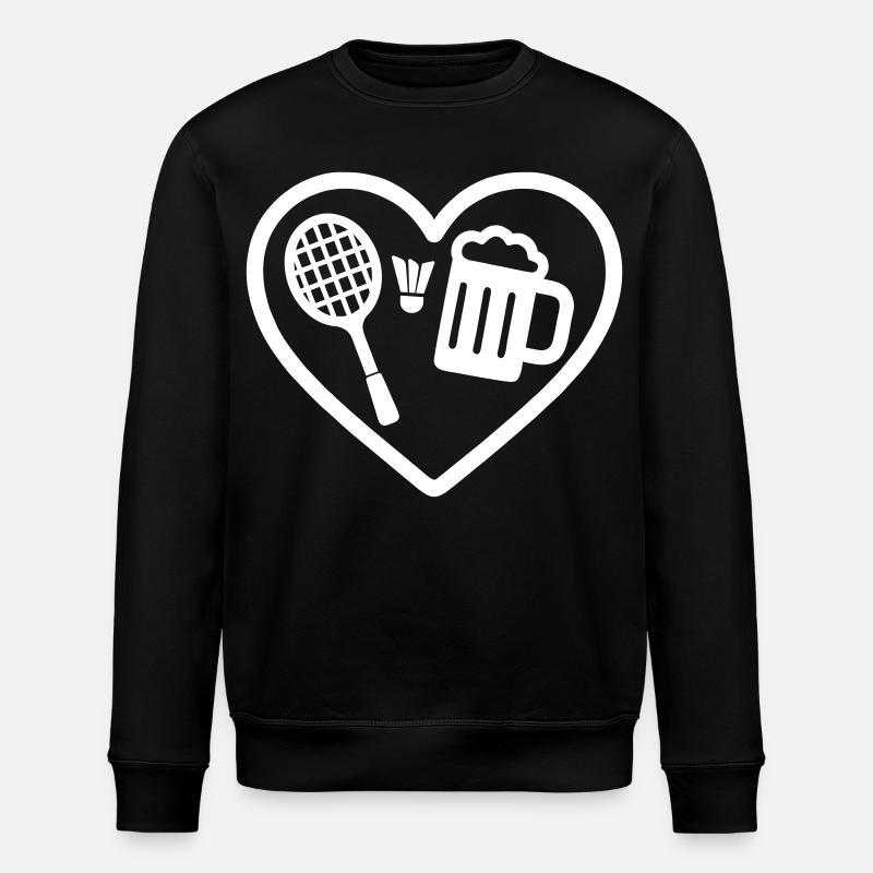 Heart Badminton Beer - Stanley/Stella Unisex Bio-Sweatshirt ROLLER - Schwarz