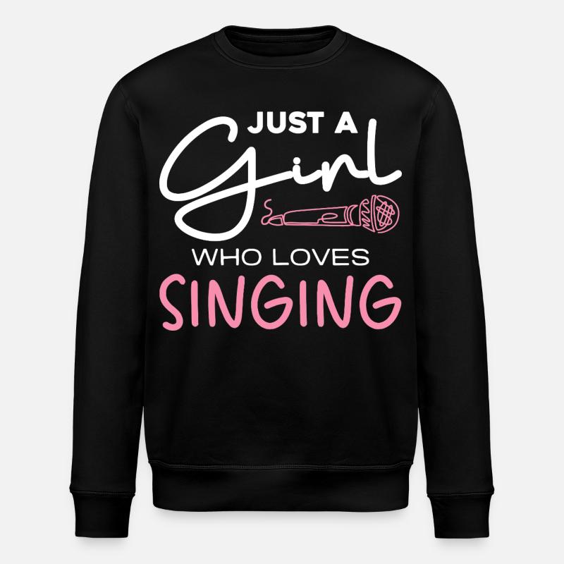 Mädchen liebt Singen – Mikrofon Motiv - Stanley/Stella Unisex Bio-Sweatshirt ROLLER - Schwarz