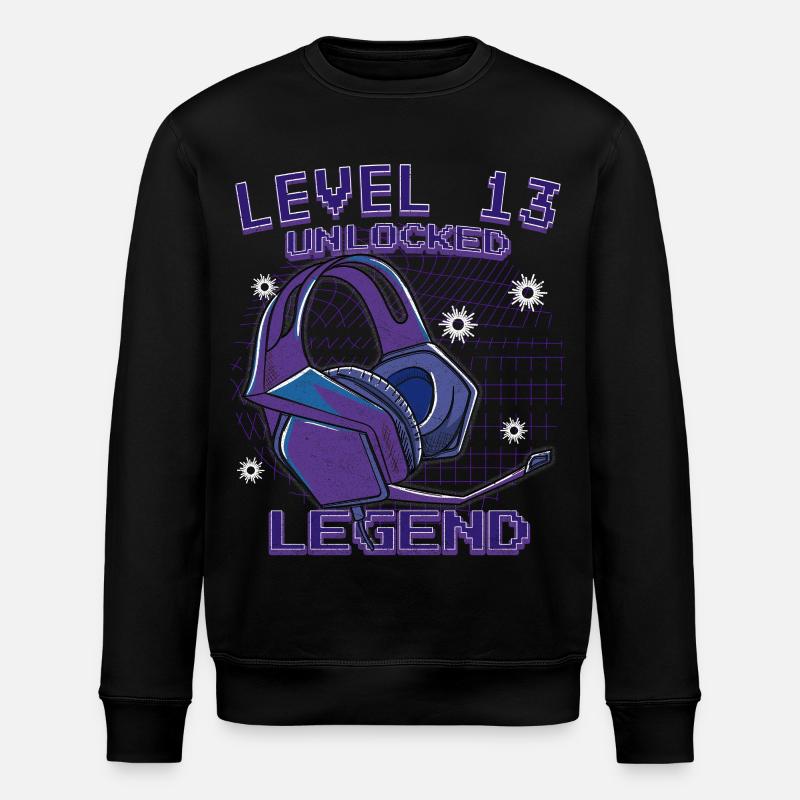 Level 13 Unlocked Legend - Stanley/Stella ROLLER Unisex Organic Sweatshirt - black