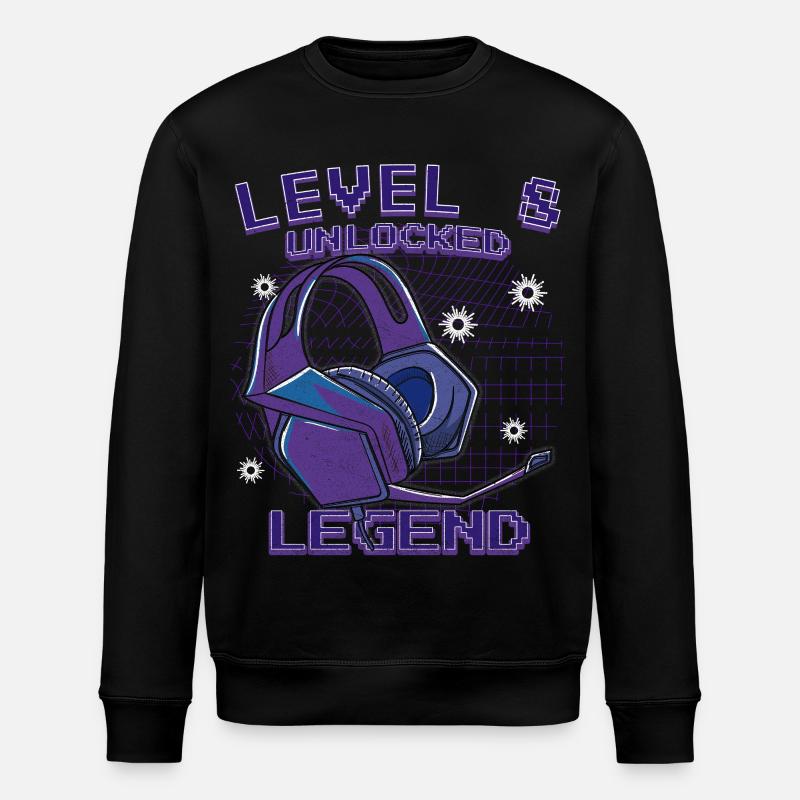 Level 8 Up Legend Kopfhörer - Stanley/Stella Unisex Bio-Sweatshirt ROLLER - Schwarz