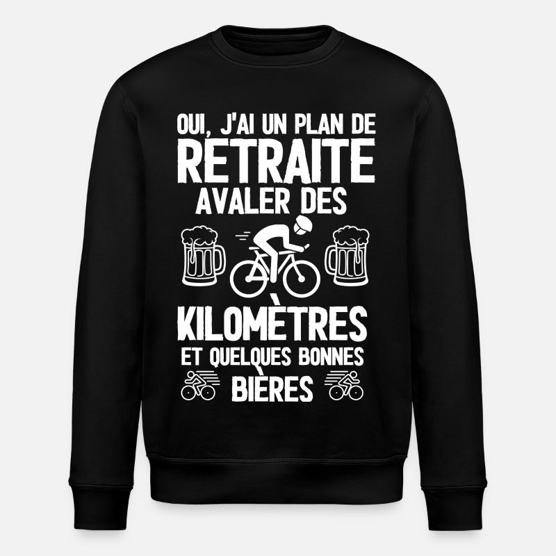 Retirement plan: bikes and beers - Stanley/Stella ROLLER Unisex Organic Sweatshirt - black