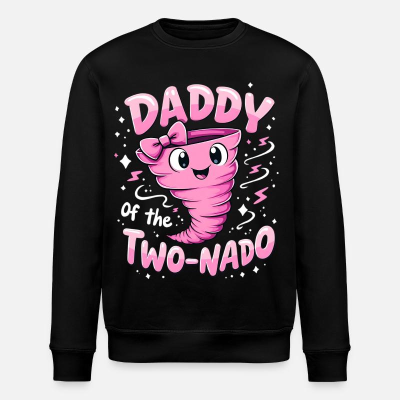 Daddy Two-Nado Pink Wirbel - Stanley/Stella Unisex Bio-Sweatshirt ROLLER - Schwarz