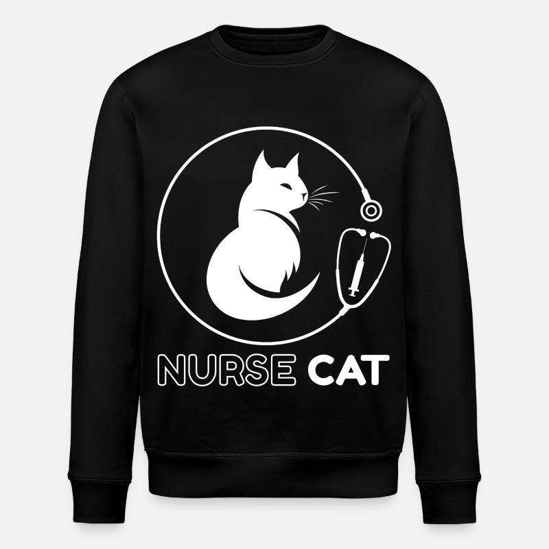 Chat Infirmier Stéthoscope - Sweat bio ROLLER Stanley/Stella Unisexe - noir