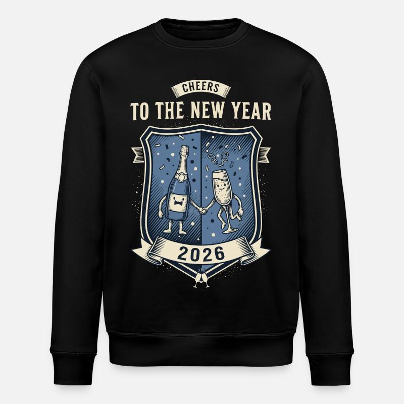 Prost auf die Neujahrsfeier 2026 - Stanley/Stella Unisex Bio-Sweatshirt ROLLER - Schwarz