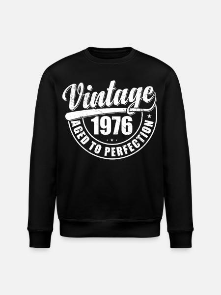 Födelsedagspresent 1976 Årgång 1976 Retro 1976 - Ekologisk sweatshirt ROLLER unisex från Stanley/Stella - svart