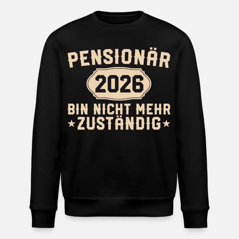 Retraité 2026 Non responsable - Sweat bio ROLLER Stanley/Stella Unisexe - noir