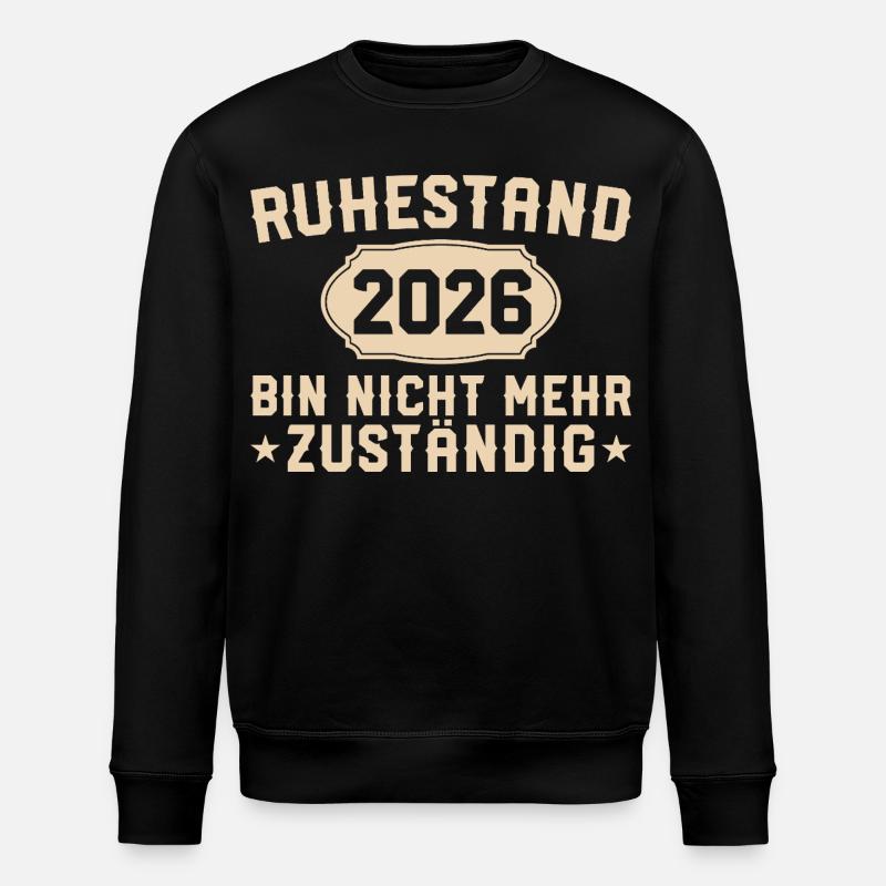 Retraite 2026 Non responsable - Sweat bio ROLLER Stanley/Stella Unisexe - noir