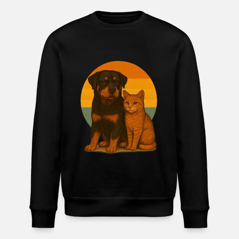 Rottweiler Katze - Stanley/Stella Unisex Bio-Sweatshirt ROLLER - Schwarz
