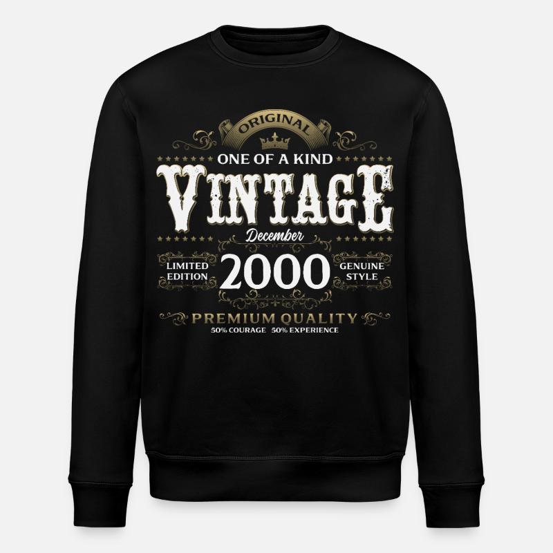 25e anniversaire Millésime décembre 2000 - Sweat bio ROLLER Stanley/Stella Unisexe - noir