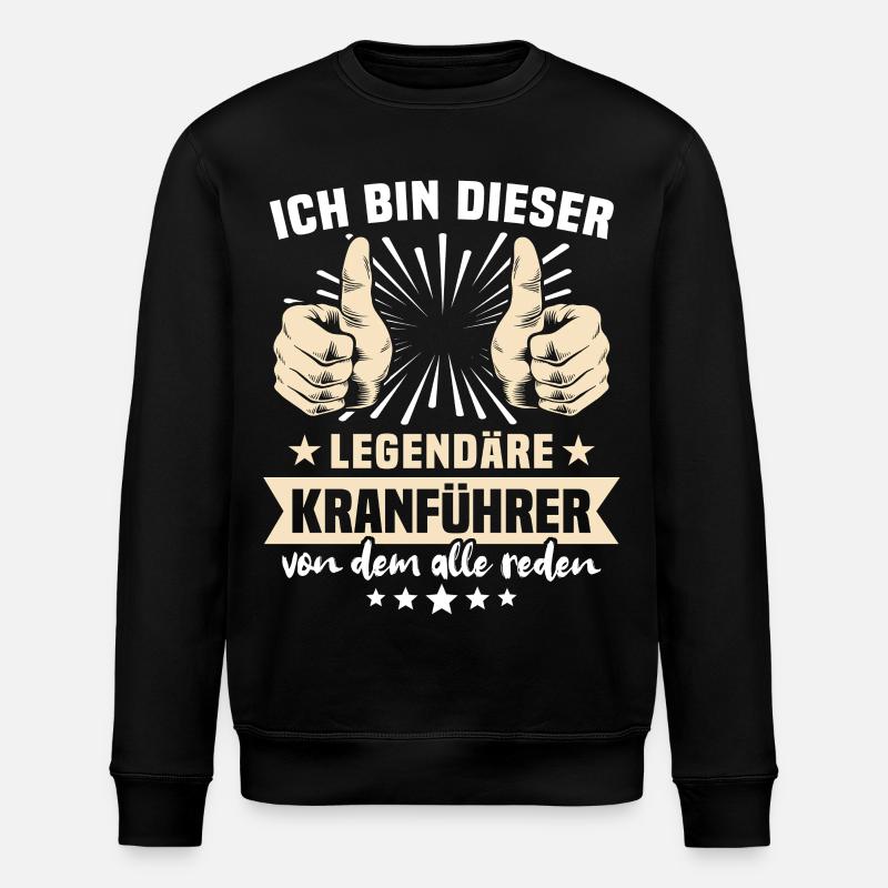 Kranführer Sprüche - Stanley/Stella Unisex Bio-Sweatshirt ROLLER - Schwarz
