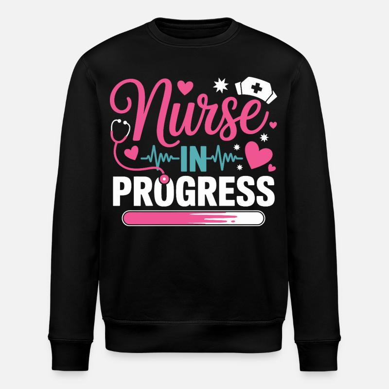 Infirmière en cours Rose Bleu - Sweat bio ROLLER Stanley/Stella Unisexe - noir