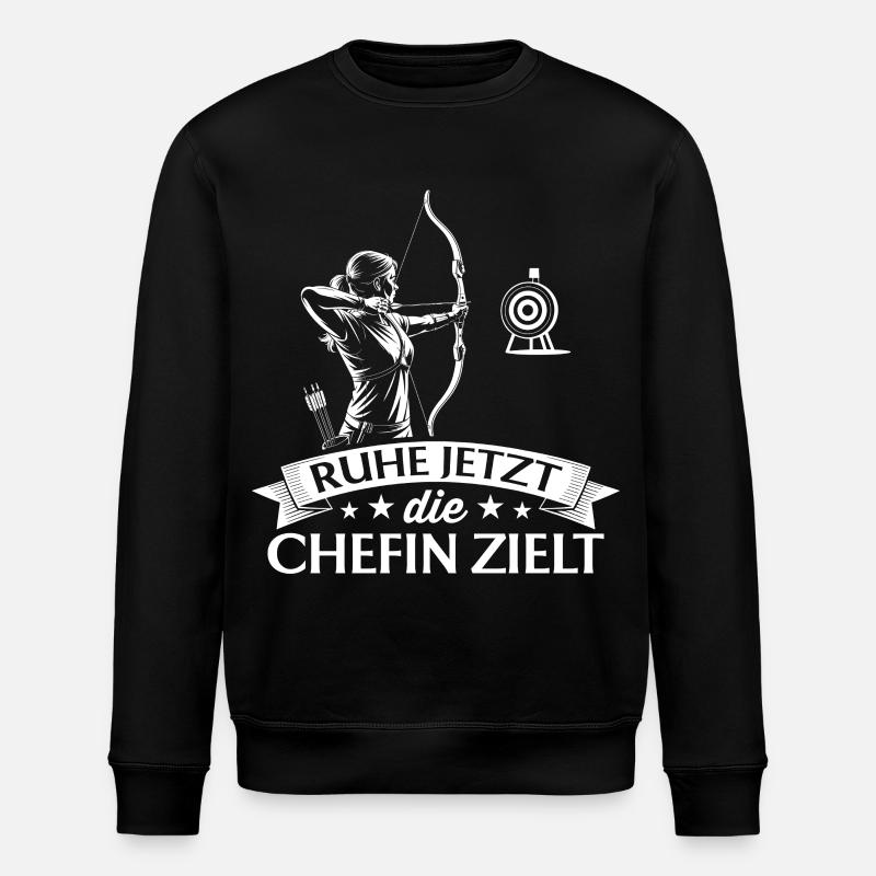 Bogenschießen die Chefin zielt - Bogenschützin - Sweat bio ROLLER Stanley/Stella Unisexe - noir