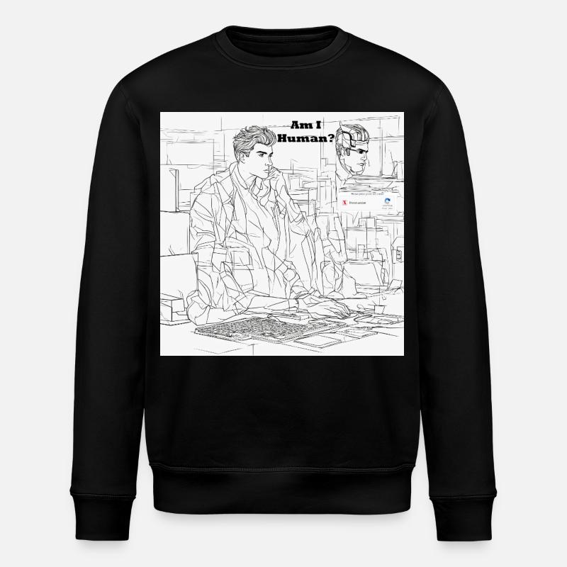 Mensch oder Roboter - Stanley/Stella Unisex Bio-Sweatshirt ROLLER - Schwarz