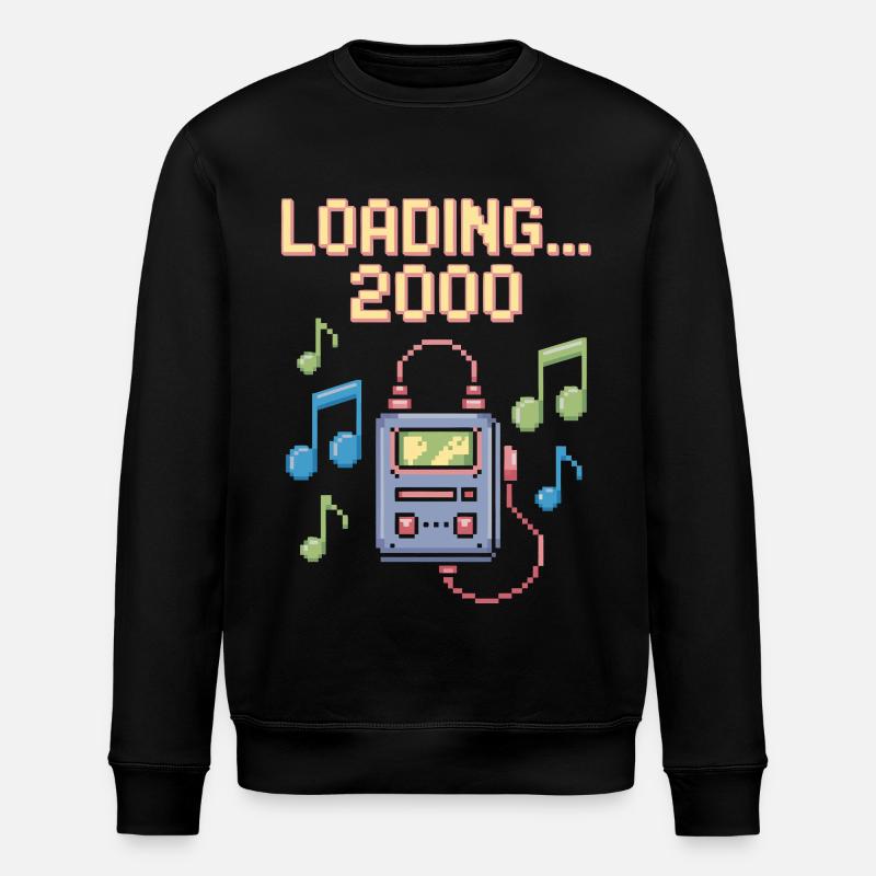 Retro Pixel Design – Loading 2000 - Stanley/Stella ROLLER Unisex Organic Sweatshirt - black