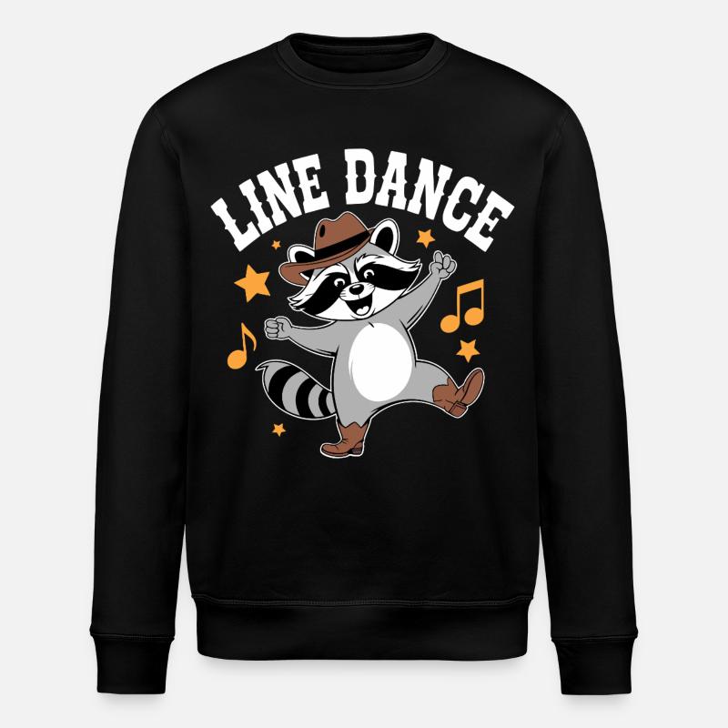 Line Dance Waschbär Groove - Stanley/Stella Unisex Bio-Sweatshirt ROLLER - Schwarz