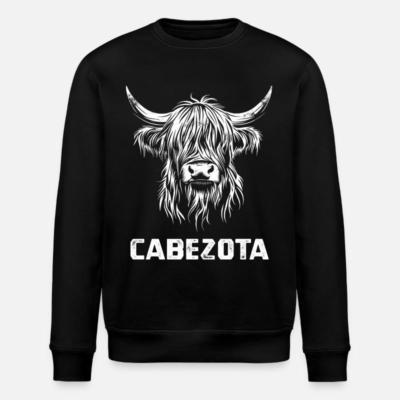 Cabezota - Bovins des Highlands écossais - Espagnol - Sweat bio ROLLER Stanley/Stella Unisexe - noir