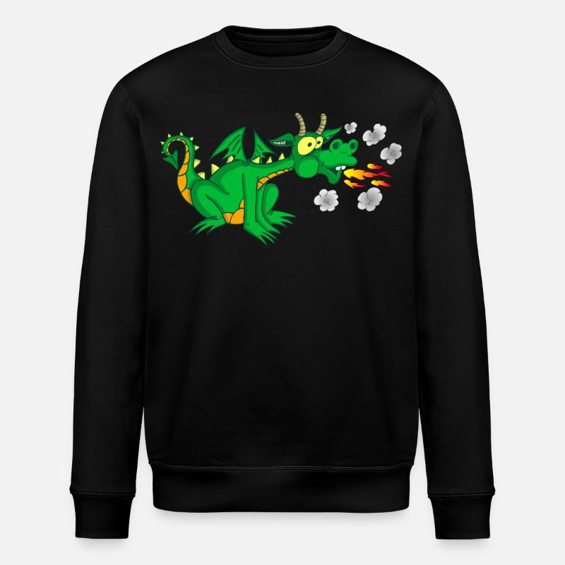 Der freundliche Drache - Stanley/Stella Unisex Bio-Sweatshirt ROLLER - Schwarz