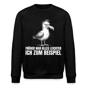 Früher war alles leichter – Ich zum Beispiel - Stanley/Stella Unisex Bio-Sweatshirt ROLLER - Schwarz - Vorne - Nik (191cm)