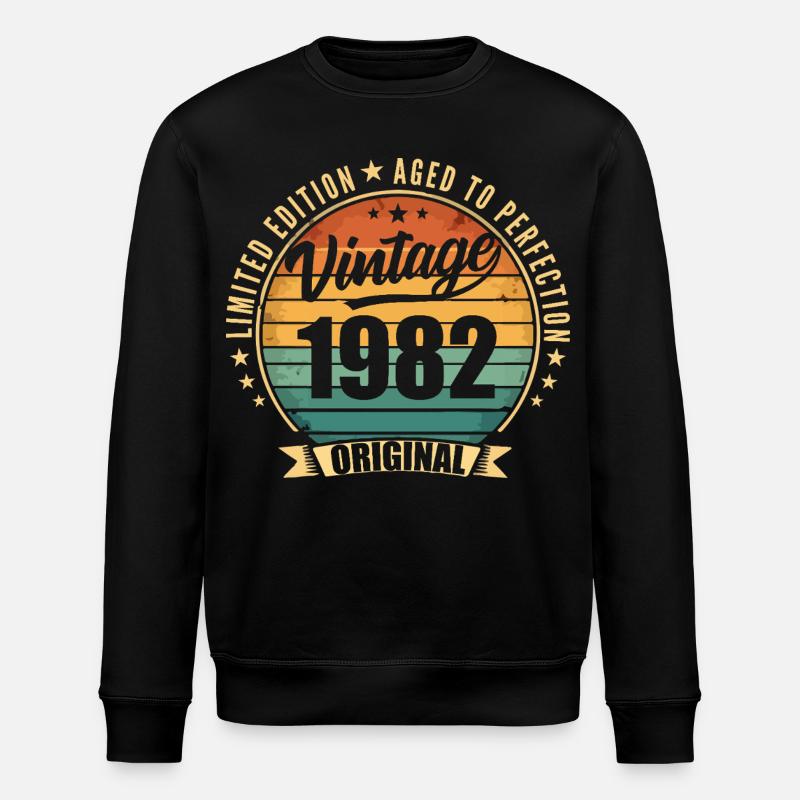1982 Anniversary Limited Edition - Stanley/Stella ROLLER Unisex Organic Sweatshirt - black