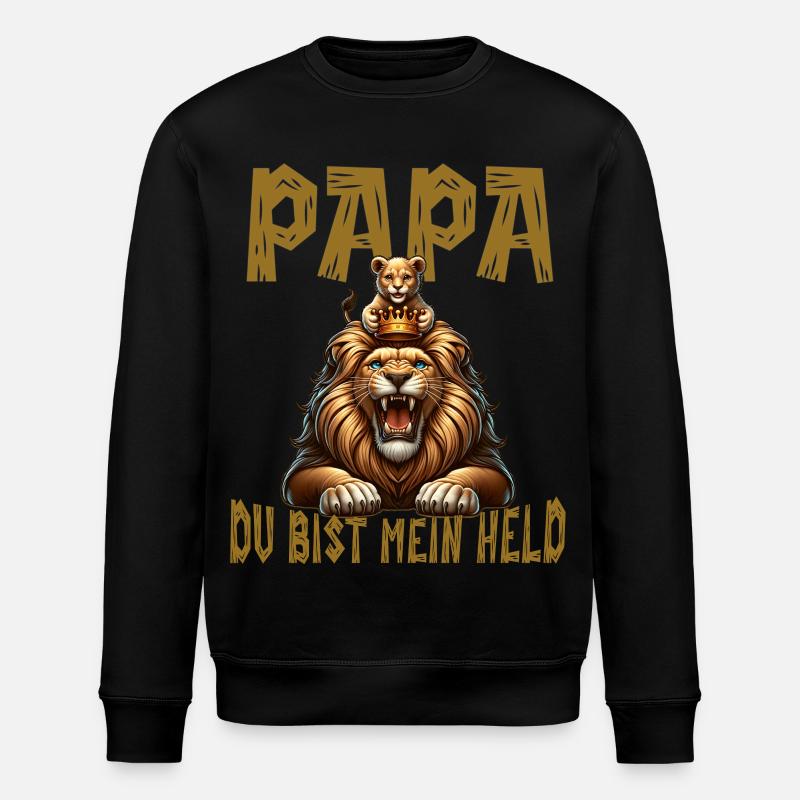 Papa Du Bist Mein Held  - Stanley/Stella Unisex Bio-Sweatshirt ROLLER - Schwarz