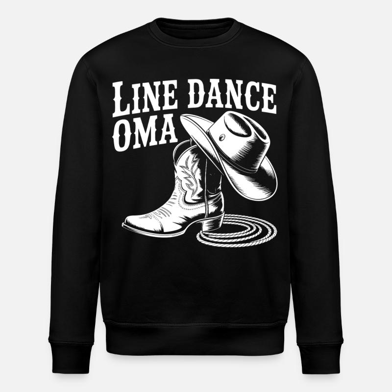 Line Dance Oma Cowboy Boots - Stanley/Stella Unisex Bio-Sweatshirt ROLLER - Schwarz