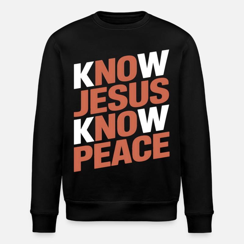 Know Jesus Know Peace - Stanley/Stella ROLLER Unisex Organic Sweatshirt - black
