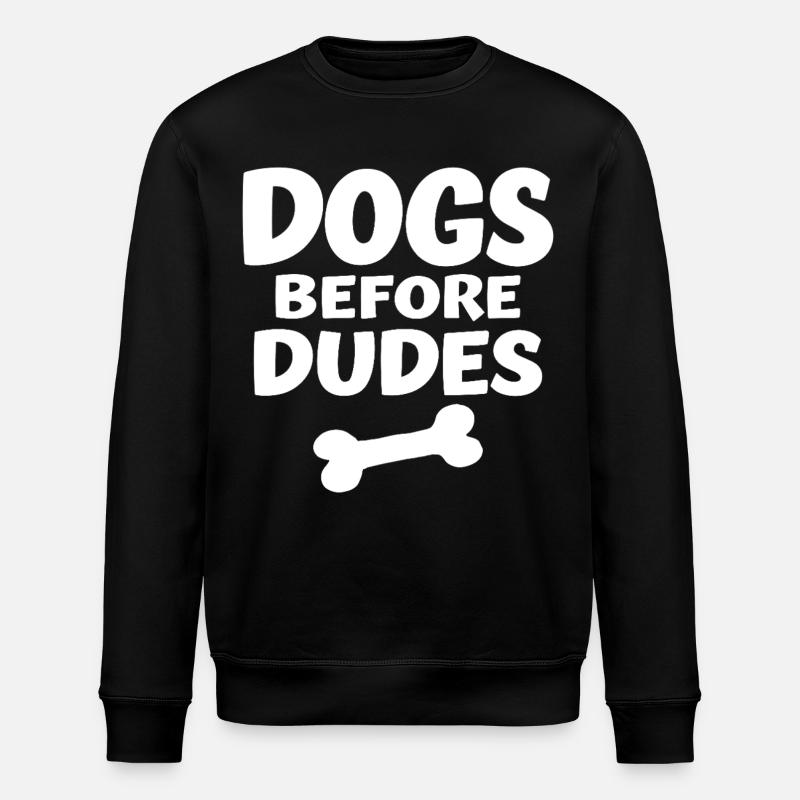 Dogs Before Dudes Hundeliebe Statement - Stanley/Stella Unisex Bio-Sweatshirt ROLLER - Schwarz
