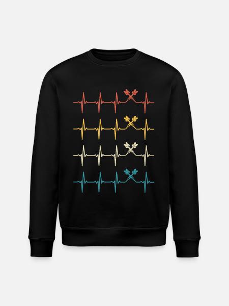 Dart Heartbeat Retro Darts Darter - Stanley/Stella ROLLER Unisex Organic Sweatshirt - black