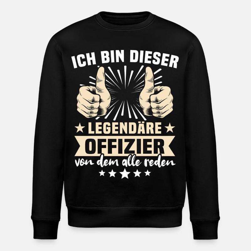 Offizier Sprüche - Stanley/Stella Unisex Bio-Sweatshirt ROLLER - Schwarz