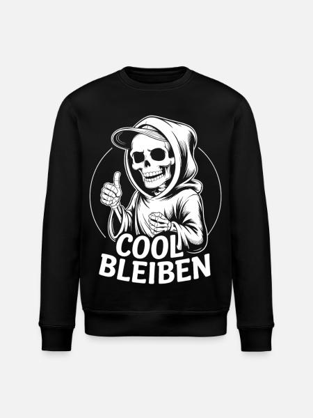 Skeleton Thumbs Up – Stay Cool - Stanley/Stella ROLLER Unisex Organic Sweatshirt - black