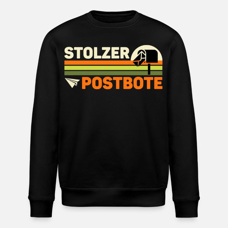 Briefträger STOLZER POSTBOTE Retro Lustiges - Stanley/Stella Unisex Bio-Sweatshirt ROLLER - Schwarz