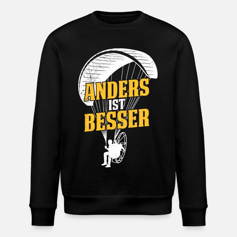 Paraglider DIFFERENT IS BETTER Fun - Stanley/Stella ROLLER Unisex Organic Sweatshirt - black